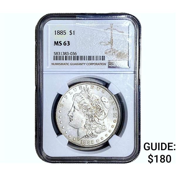 1885 Morgan Silver Dollar NGC MS63