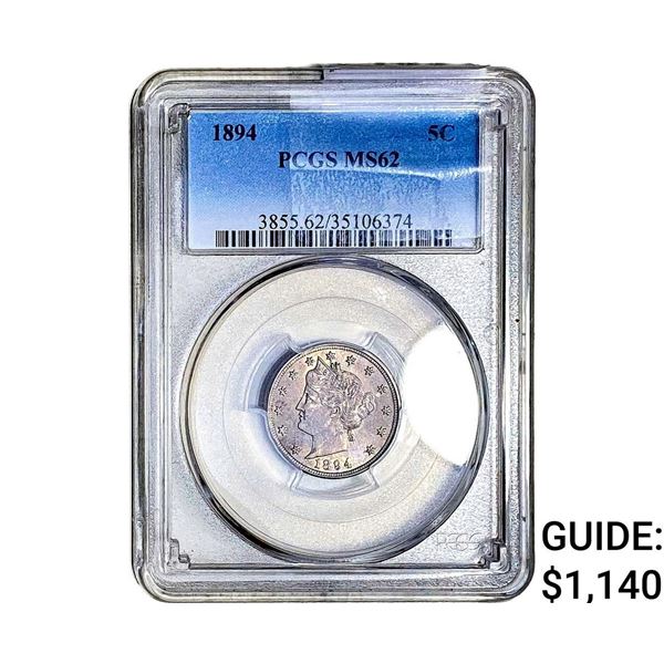 1894 Liberty Victory Nickel PCGS MS62