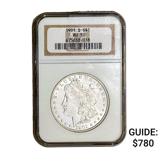 1901-S Morgan Silver Dollar NGC AU50