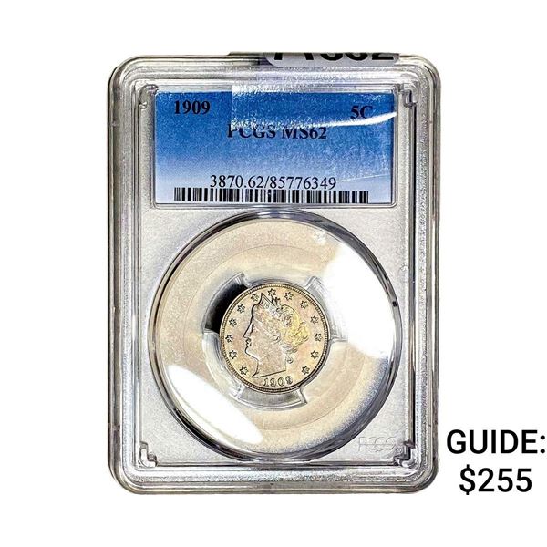 1909 Liberty Victory Nickel PCGS MS62