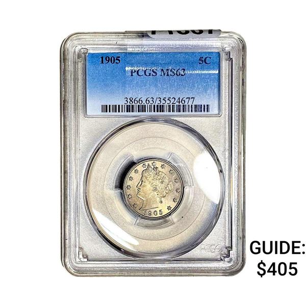 1905 Liberty Victory Nickel PCGS MS63
