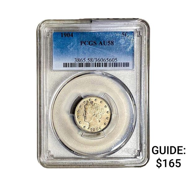 1904 Liberty Victory Nickel PCGS AU58