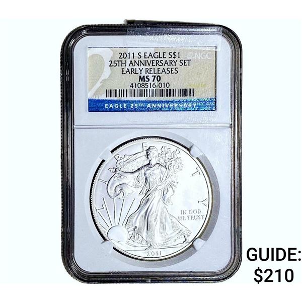 2011-S Silver Eagle NGC MS70 Early Releases