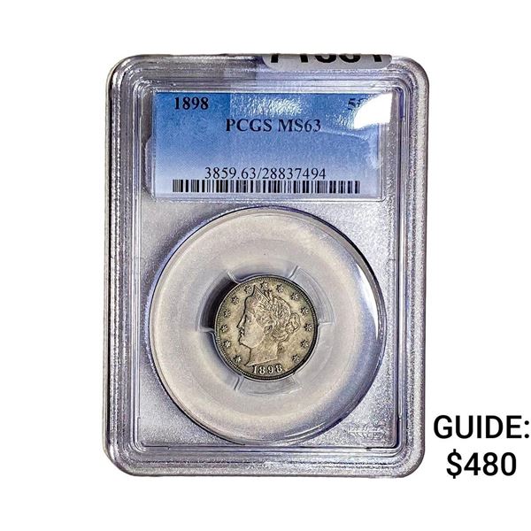 1898 Liberty Victory Nickel PCGS MS63