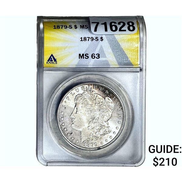 1879-S Morgan Silver Dollar ANACS MS63