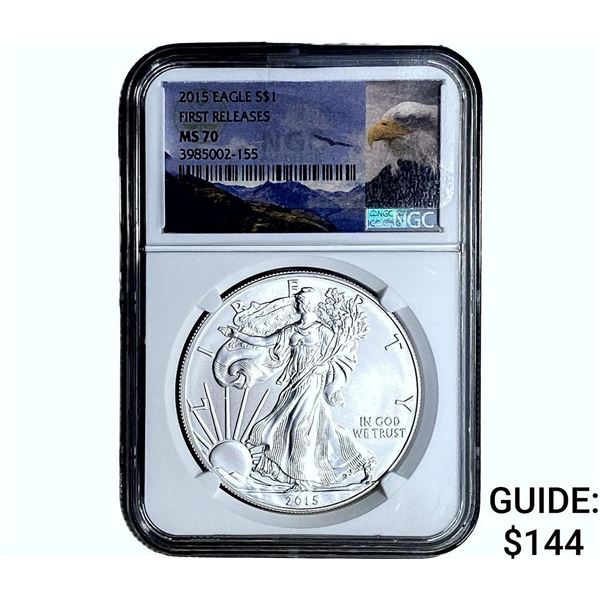 2015 Silver Eagle NGC MS70 First Releases