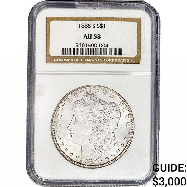 1888-S Morgan Silver Dollar NGC AU58