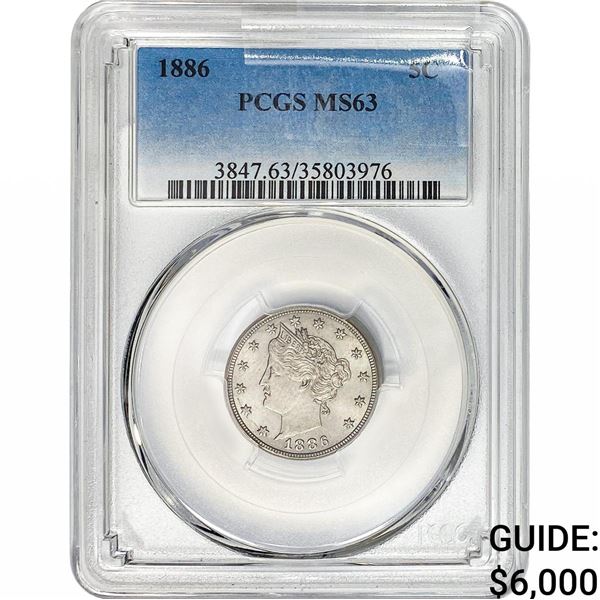 1886 Liberty Victory Nickel PCGS MS63