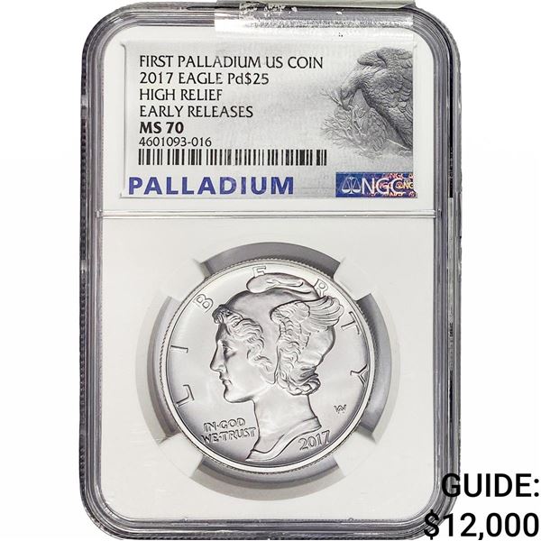 2017 $25 Palladium Eagle NGC MS70