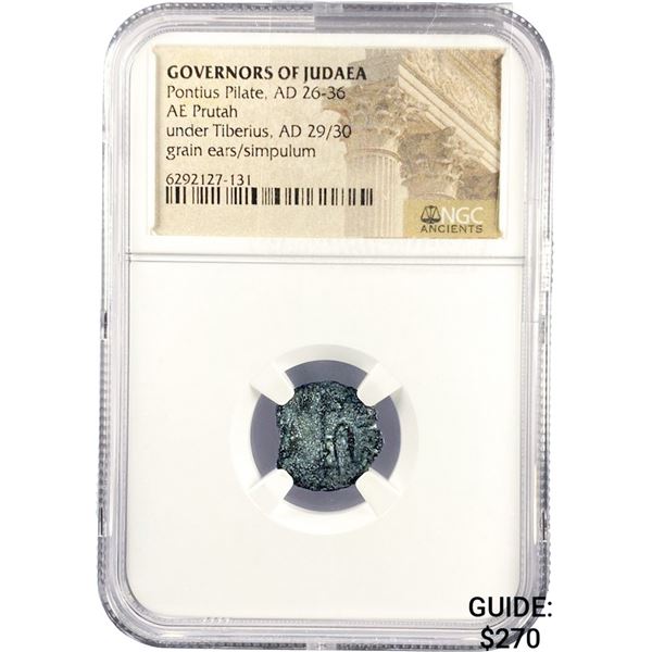 Judaea Pontius Pilate, AD 26-36 AE Prutah NGC