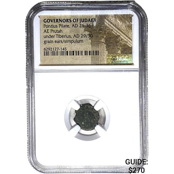 Judaea Pontius Pilate, AD 26-36 AE Prutah NGC