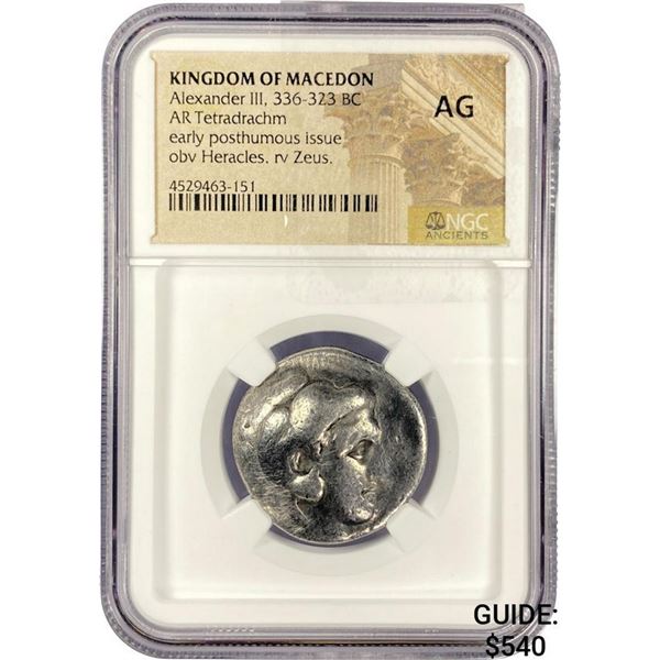 Macedon Alexander III, 336-323 Silver Tetradrachm NGC
