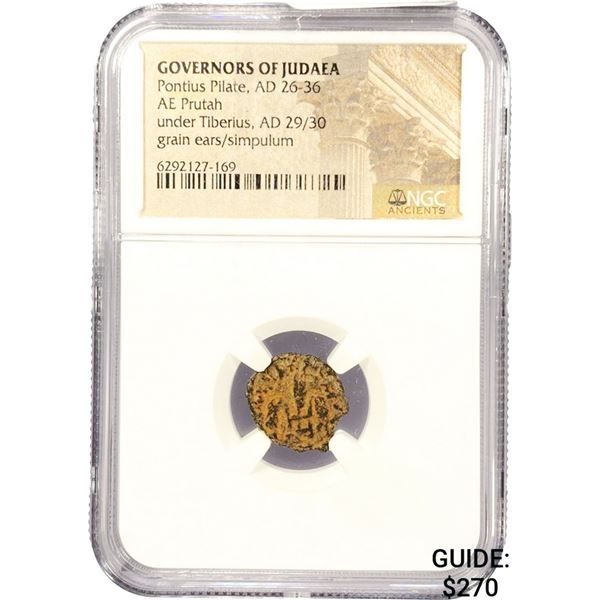 Judaea Pontius Pilate, AD 26-36 AE Prutah NGC