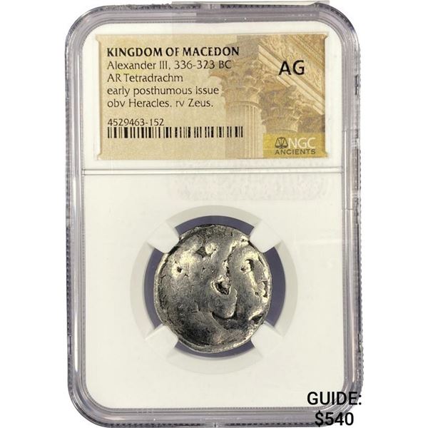 Macedon Alexander III, 336-323 Silver Tetradrachm NGC