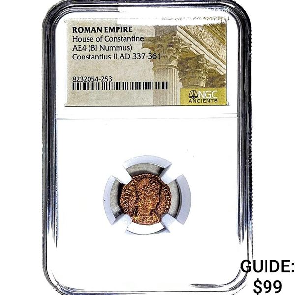 Roman Constantius II, AD 337-361 AE4 BI Nummus