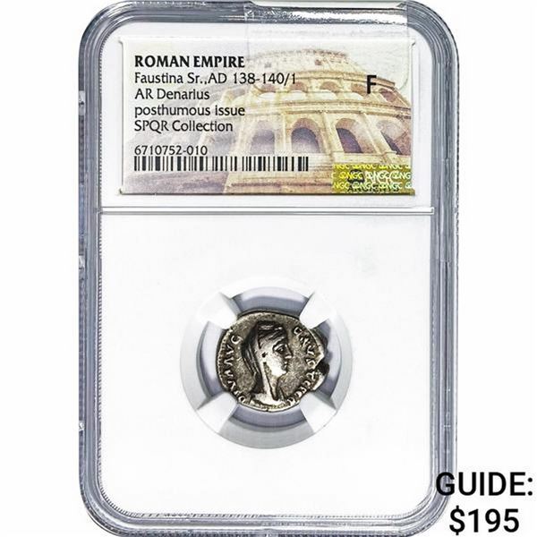 Roman Faustina Sr. AD 138-140/1 Silver Denarius