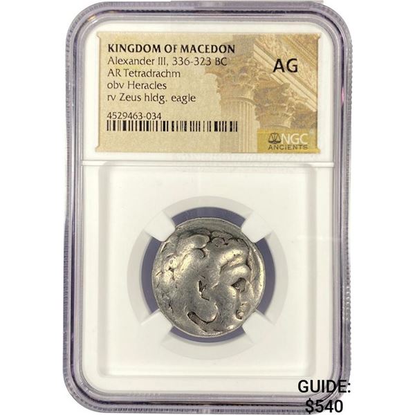 Macedon Alexander III, 336-323 Silver Tetradrachm NGC