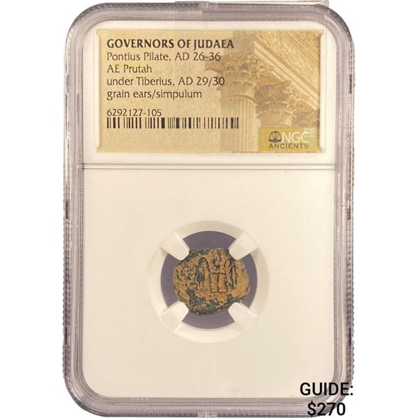 Judaea Pontius Pilate, AD 26-36 AE Prutah NGC
