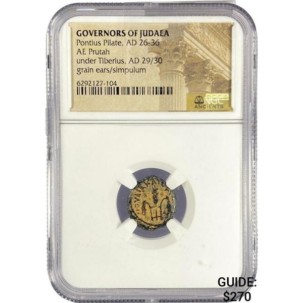 Judaea Pontius Pilate, AD 26-36 AE Prutah NGC