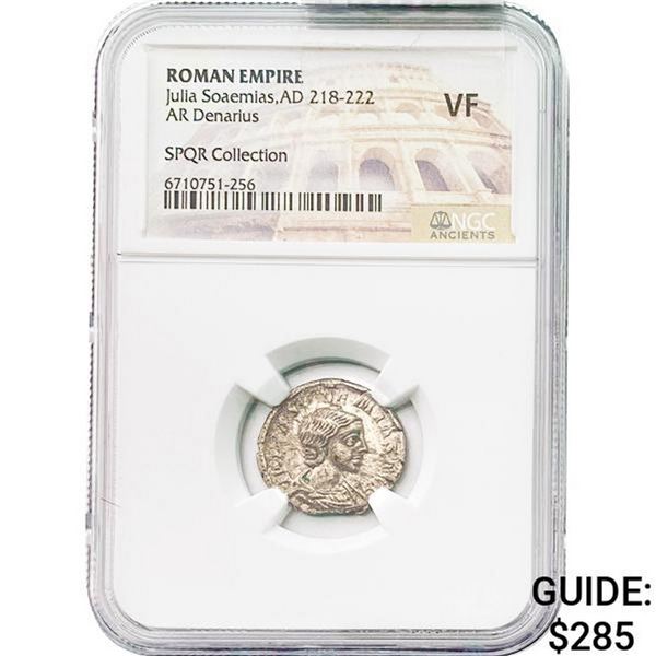 Roman Julia Soaemias, AD 218-222 Silver Denarius