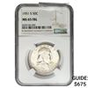 Image 1 : 1951-S Franklin Half Dollar NGC MS65 FBL