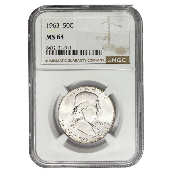 1963 Franklin Half Dollar NGC MS64