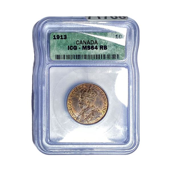 1913 Wheat Cent ICG MS64 RB