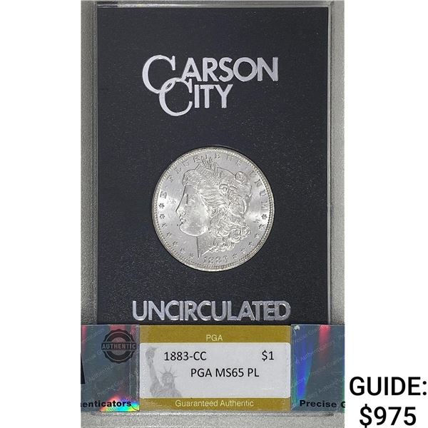 1883-CC Silver Morgan Dollar PGA MS65 GSA PL