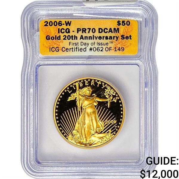 2006-W 1oz $50 Gold Eagle ICG PR70 DCAM 20th Anniv.