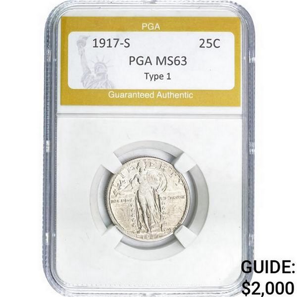 1917-S Standing Liberty Quarter PGA MS64