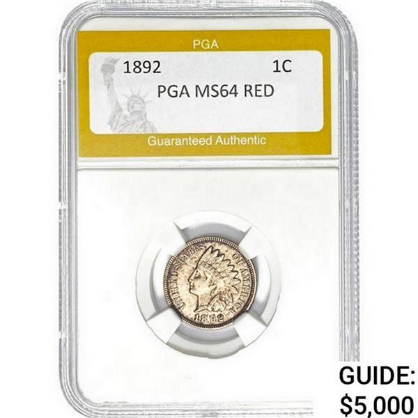 1892 Indian Head Cent PGA MS64 Red