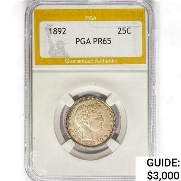 1892 Barber Quarter PGA PR65