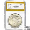 Image 1 : 1921 Silver Peace Dollar PGA MS63 High Relief