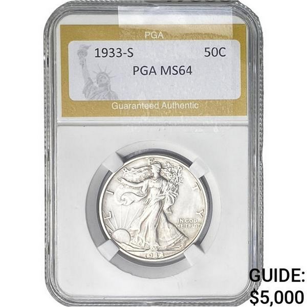 1933-S Walking Liberty Half Dollar PGA MS64