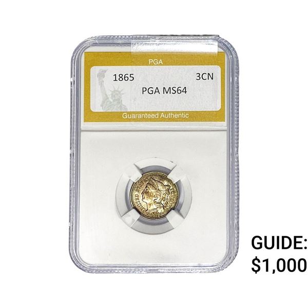 1865 Nickel Three Cent PGA MS64