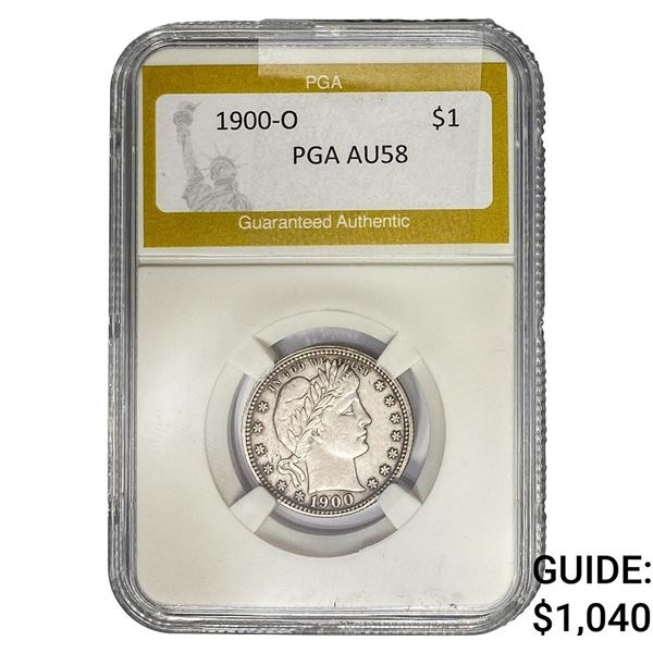 1900-O Barber Quarter PGA AU58