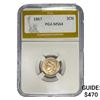 Image 1 : 1867 Nickel Three Cent PGA MS64