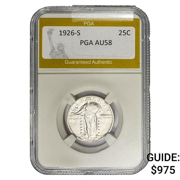 1926-S Standing Liberty Quarter PGA AU58