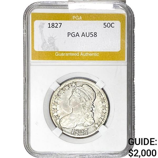 1827 Capped Bust Half Dollar PGA AU58