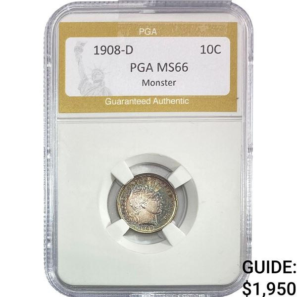 1908-D Barber Dime PGA MS66