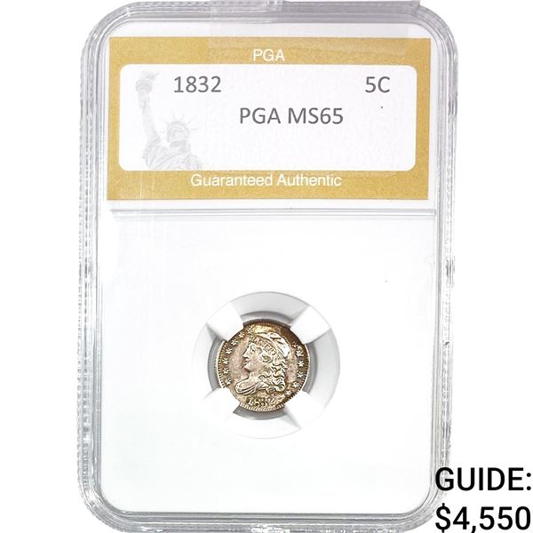 1832 Capped Bust Half Dime PGA MS65