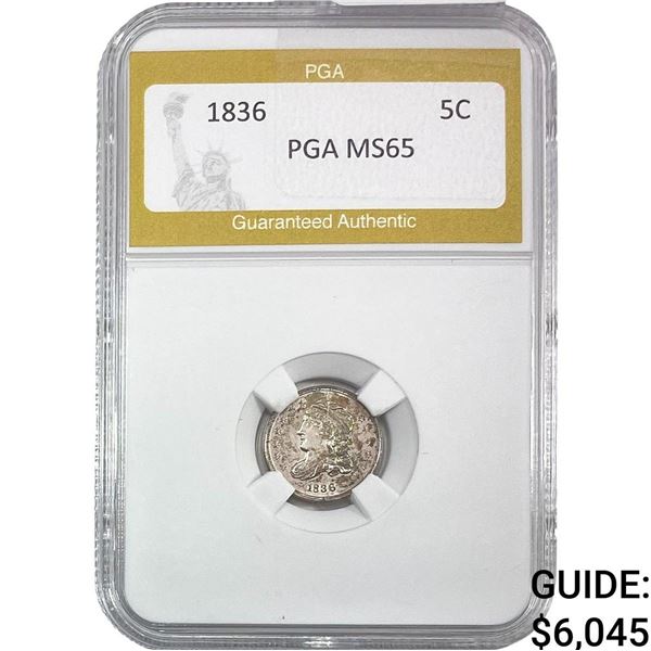 1836 Capped Bust Half Dime PGA MS65