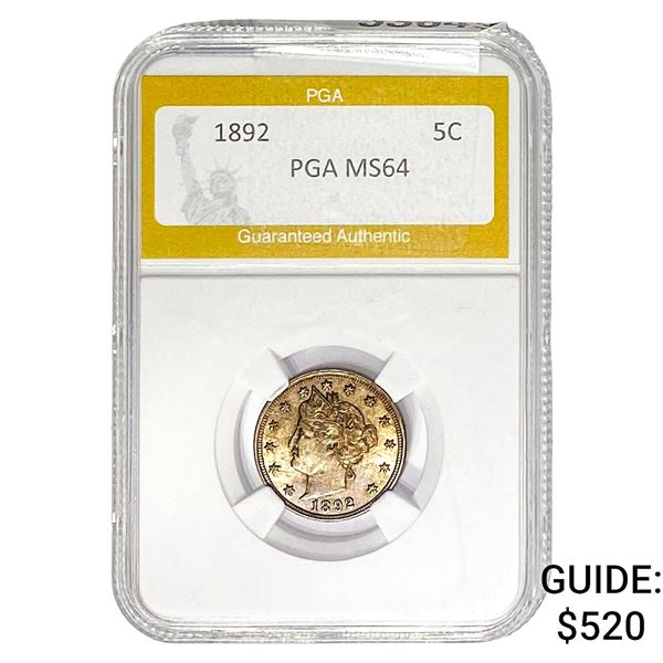 1892 Liberty Victory Nickel PGA MS64