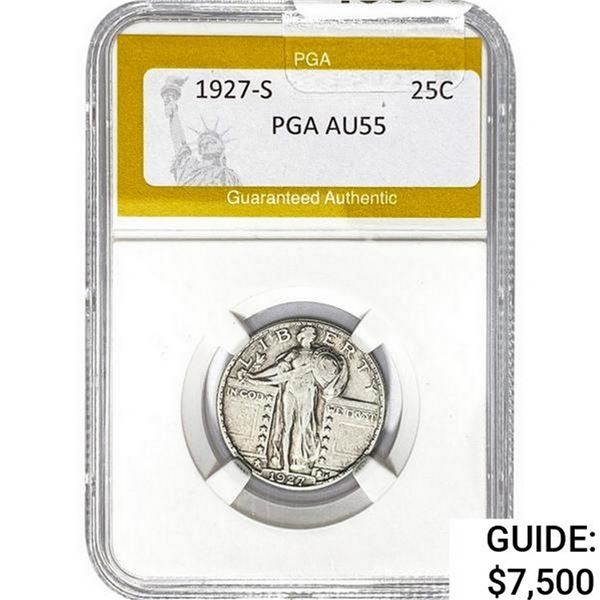 1927-S Standing Liberty Quarter PGA AU55