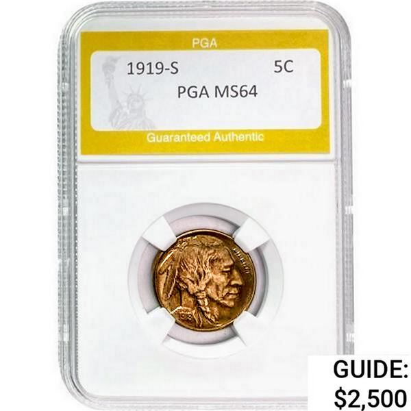 1919-S Buffalo Nickel PGA MS64