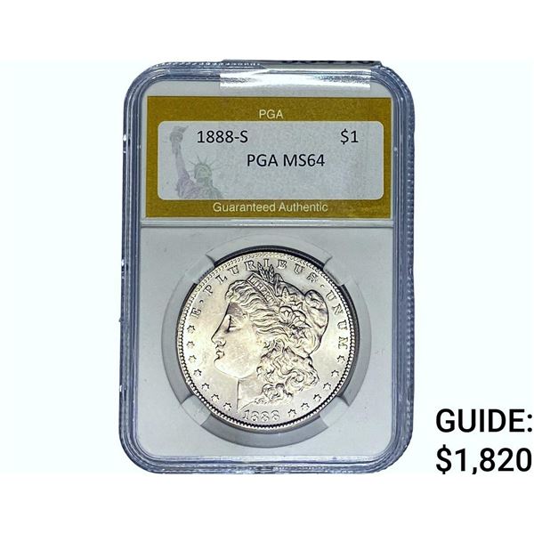 1888-S Morgan Silver Dollar PGA MS64