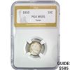1910 Barber Dime PGA MS65 Toner