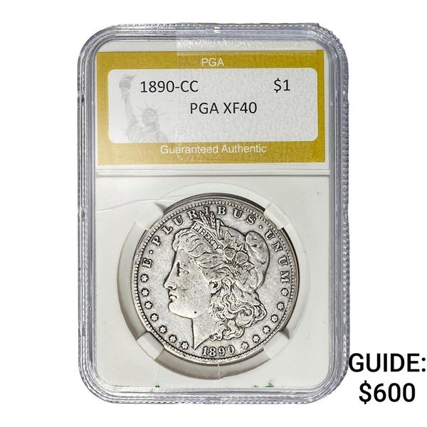 1890-CC Morgan Silver Dollar PGA XF40