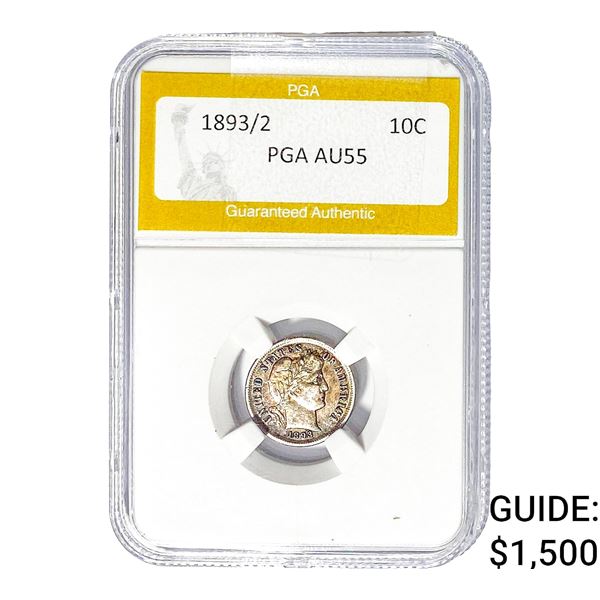 1893/2 Barber Dime PGA AU55