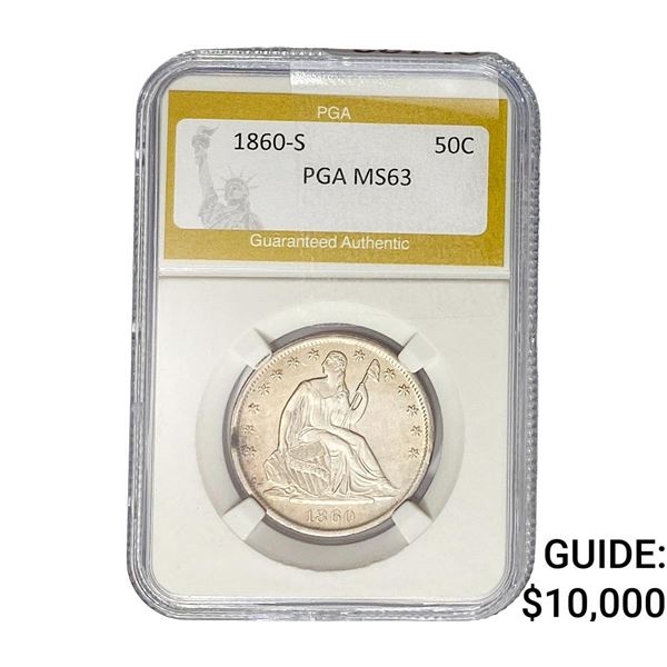 1860-S Seated Liberty Half Dollar PGA MS63